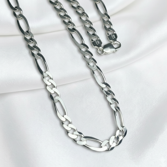 CADENA PLATA FIGARO 70CM LARGO