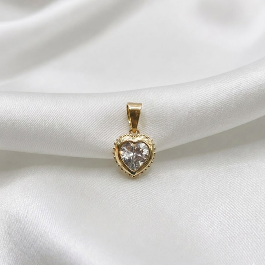 DIJE CORAZON CIRCON ORO LAMINADO 18K