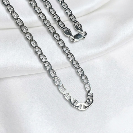 CADENA PLATA ESCALERA 60CM LARGO