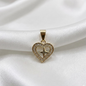 DIJE CORAZON ESTRELLA MICROCIRCON ORO LAMINADO 18K