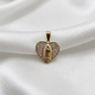DIJE CORAZON GUADALUPE MICROCIRCON ORO LAMINADO 18K