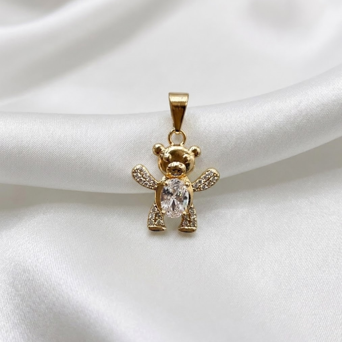 DIJE OSO CIRCON Y MICROCIRCON ORO LAMINADO 18K
