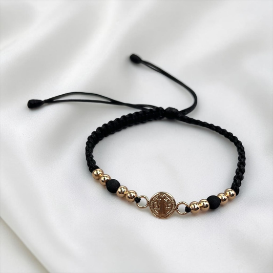 PULSERA ORO LAMINADO 18K SAN BENITO TEJIDA