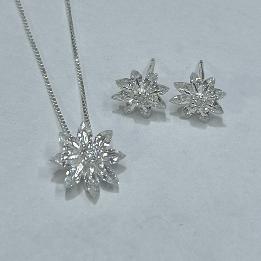 JUEGO DE PLATA FLOR OCHO PUNTAS