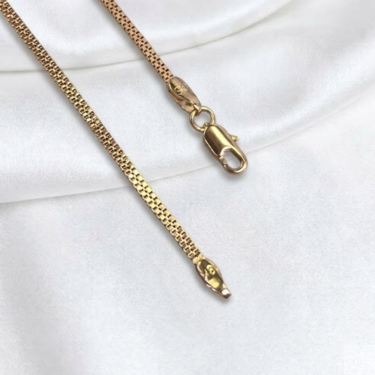 CADENA VENECIANA PLANA ORO LAMINADO 18K