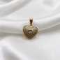 DIJE CORAZON ENCOCADO MICROCIRCON ORO LAMINADO 18K