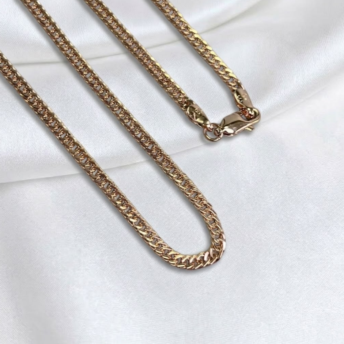 CADENA BARBADA ORO LAMINADO 18K