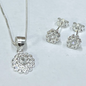JUEGO DE PLATA CÍRCULO FLOR