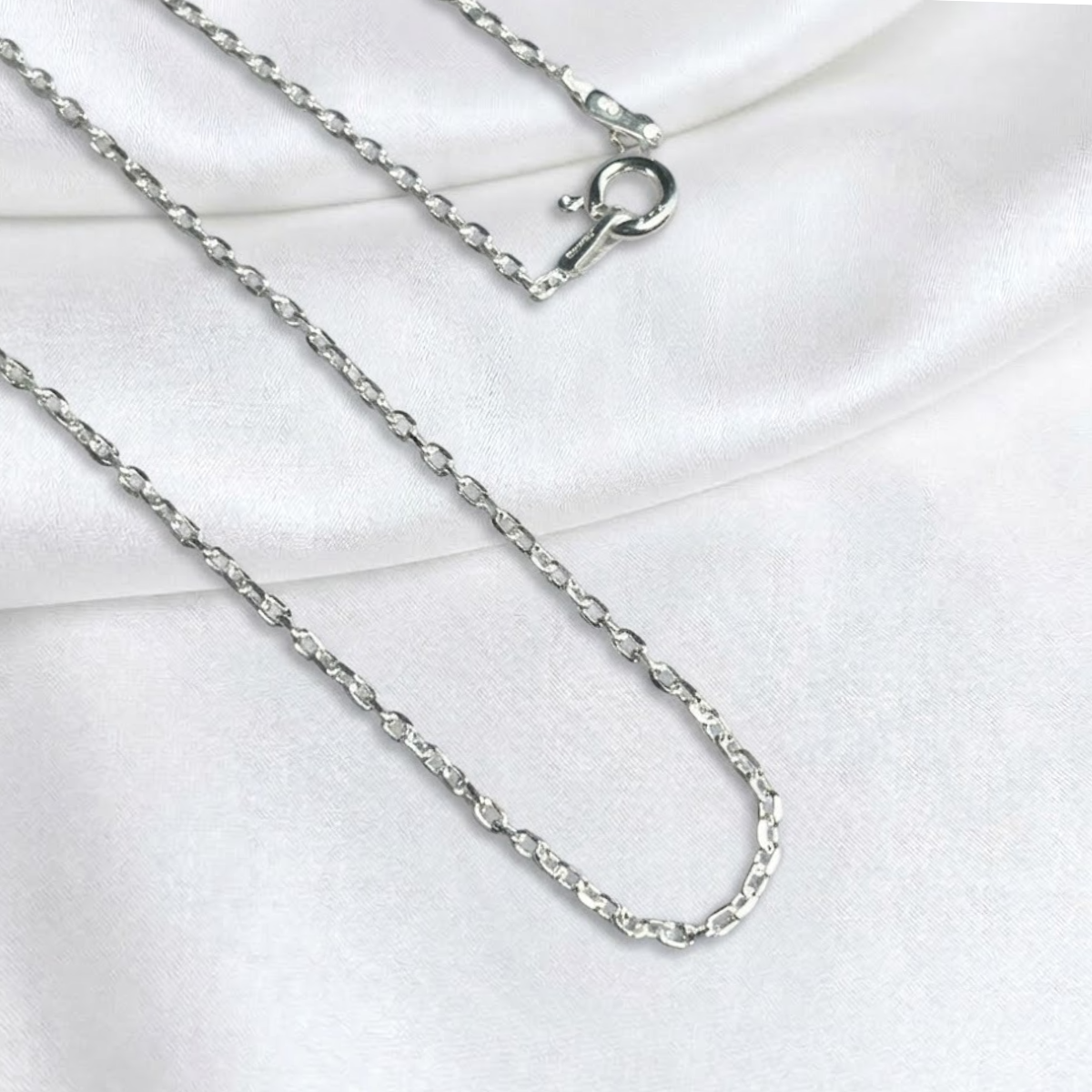 CADENA PLATA FORZADA 45CM LARGO