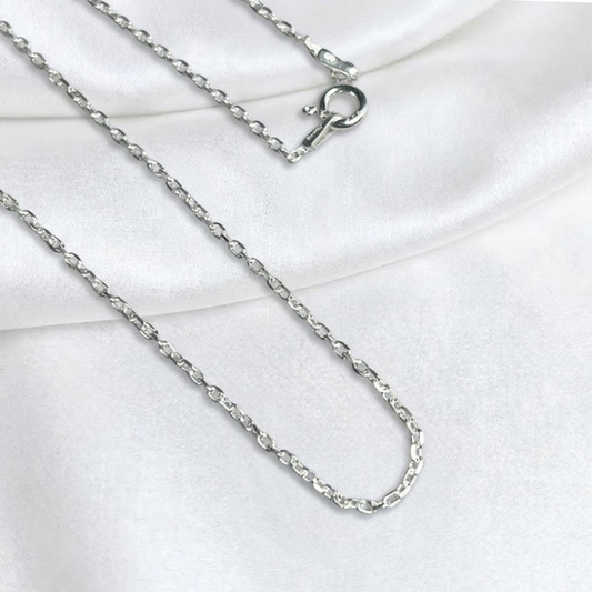 CADENA PLATA FORZADA 45CM LARGO