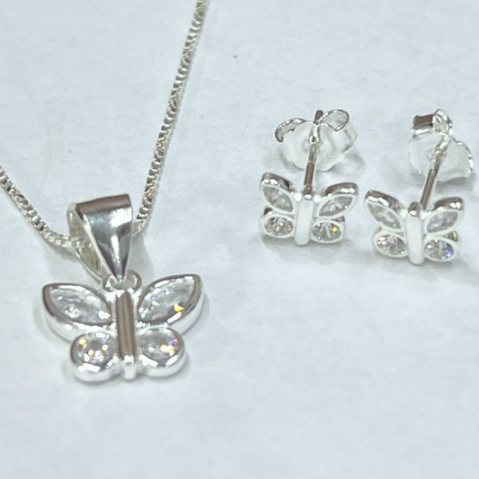 JUEGO DE PLATA MARIPOSA