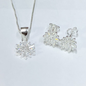 JUEGO PLATA FLOR CIRCONES