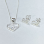 JUEGO DE PLATA CORAZÓN SILUETA
