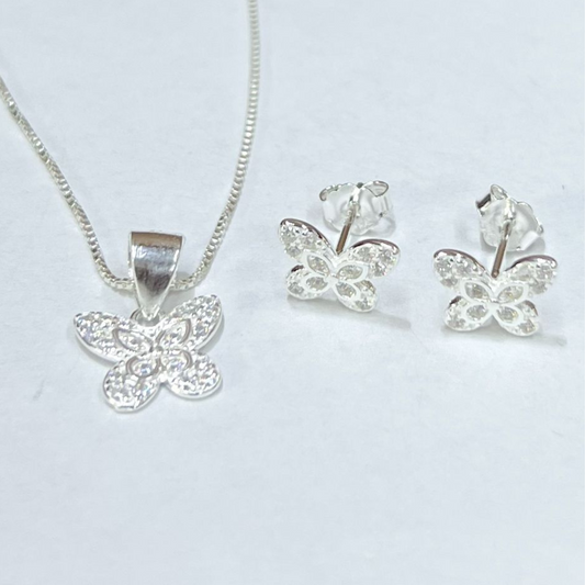 JUEGO DE PLATA MARIPOSA