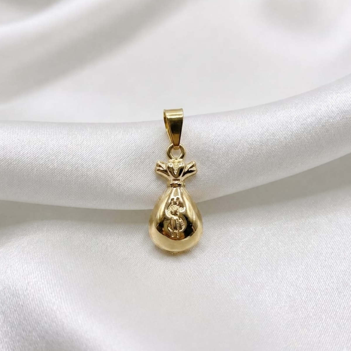 DIJE BOLSA DINERO ORO LAMINADO 18K