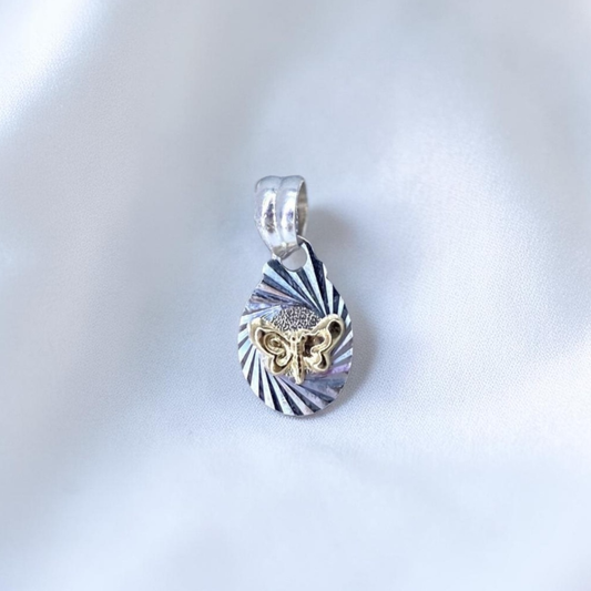 DIJE ORO PLATA DIAMANTADO MARIPOSA