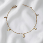 TOBILLERA LUNA Y ESTRELLA ORO LAMINADO 18K