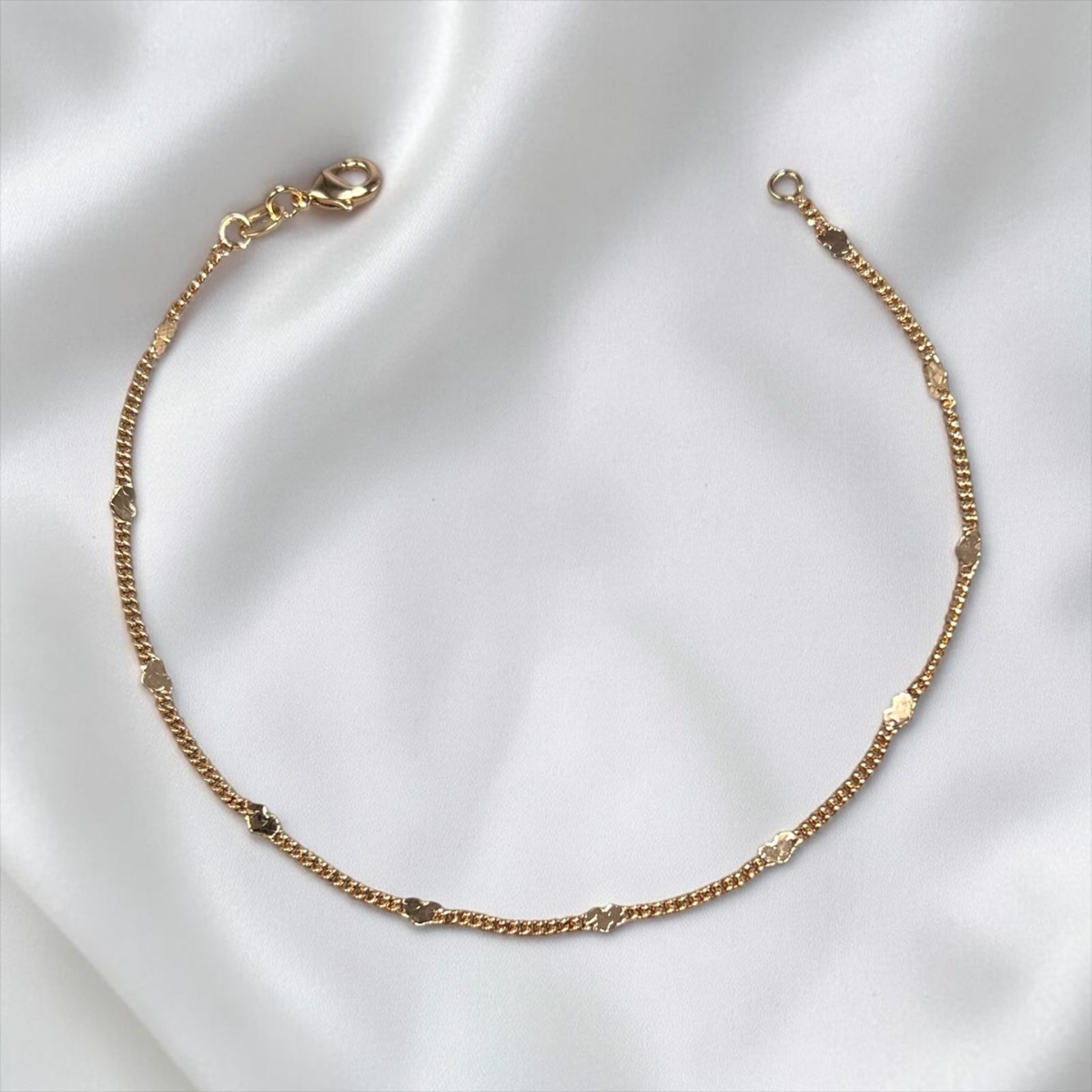 TOBILLERA CORAZÓN ORO LAMINADO 18K