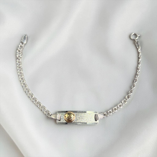 PULSERA PLACA BEBÉ LAMINILLA CARITA FELIZ