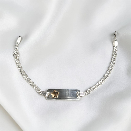 PULSERA PLACA BEBÉ LAMINILLA ESTRELLA PEQUEÑA