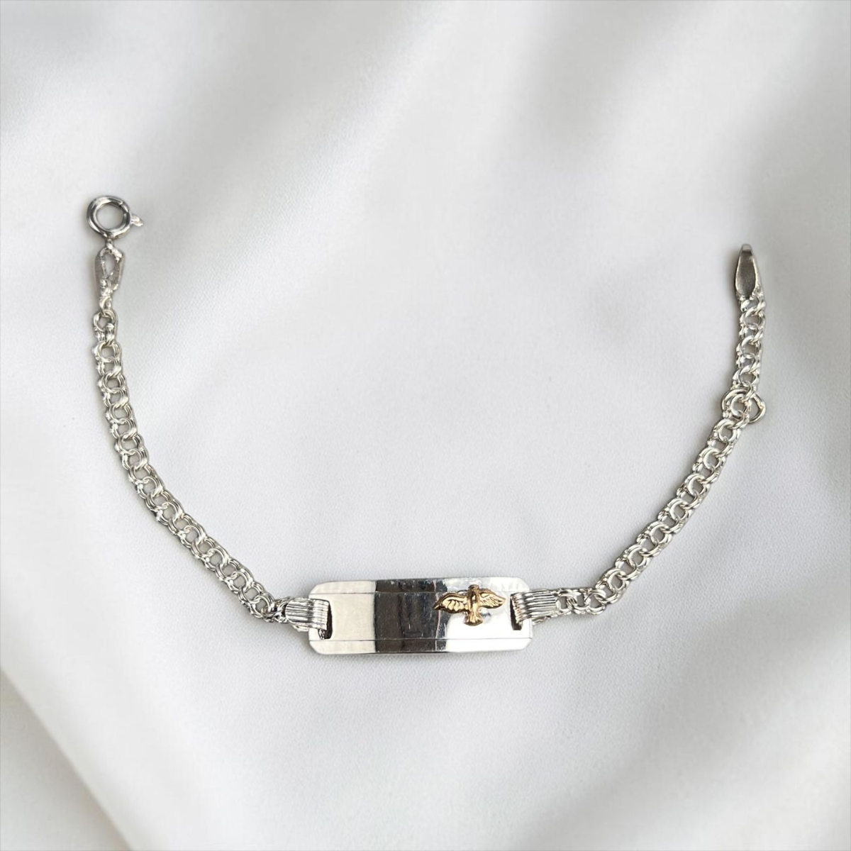 PULSERA PLACA BEBÉ LAMINILLA ESPIRITU SANTO