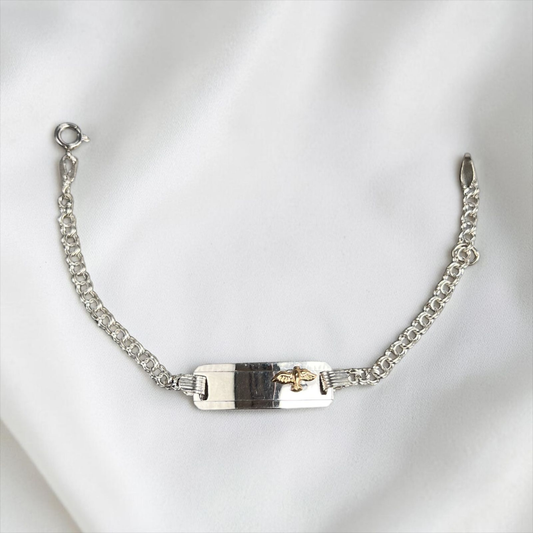 PULSERA PLACA BEBÉ LAMINILLA ESPIRITU SANTO