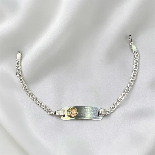 PULSERA PLACA BEBÉ LAMINILLA SOL Y LUNA
