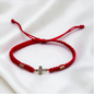PULSERA ORO LAMINADO 18K CRUZ CIRCONES TEJIDA