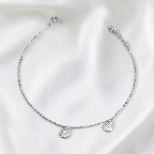 TOBILLERA PLATA CIRCONES TAILANDES