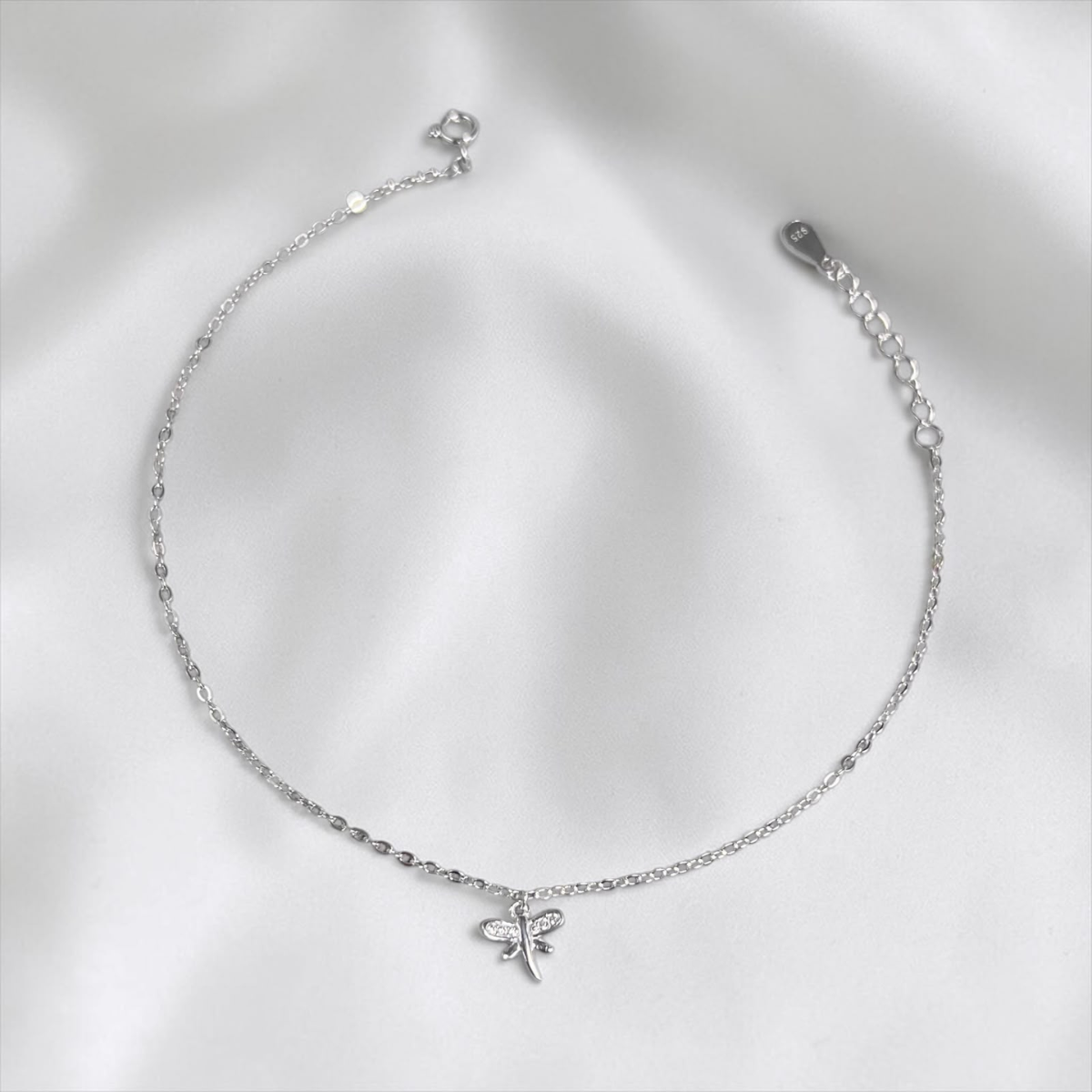 TOBILLERA PLATA CIRCONES TAILANDES