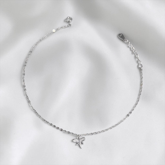 TOBILLERA PLATA CIRCONES TAILANDES
