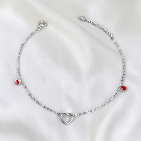 TOBILLERA PLATA CIRCONES TAILANDES