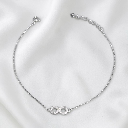 TOBILLERA PLATA CIRCONES TAILANDES