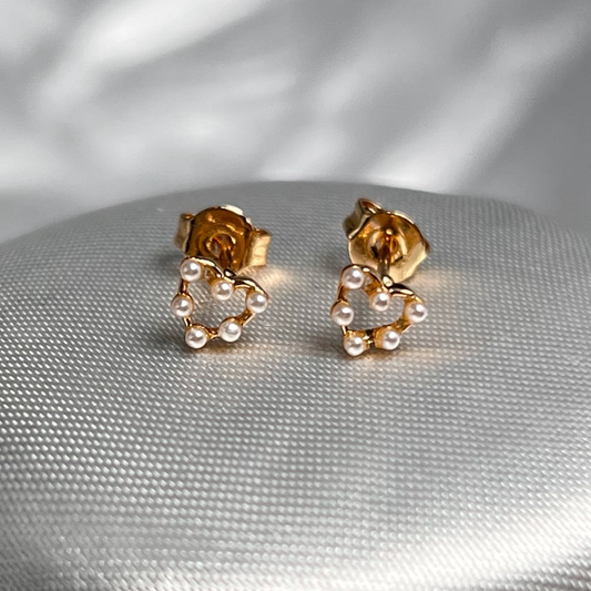 TOPO CORAZON SILUETA PERLAS RODIO