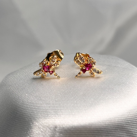 TOPO LIBELULA CIRCON FUCSIA RODIO