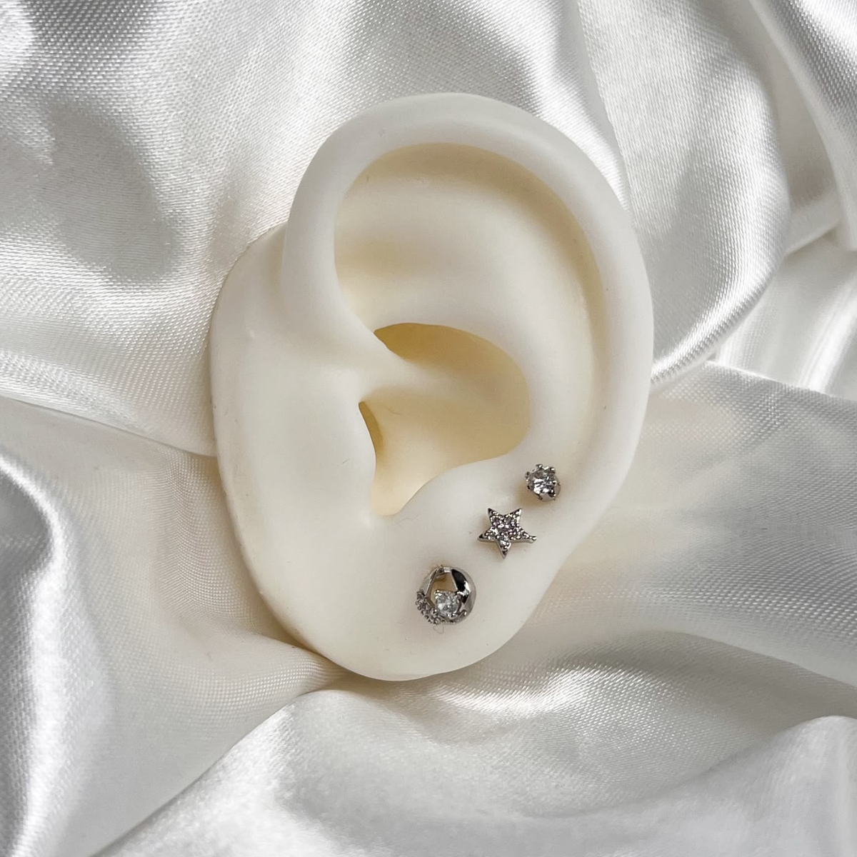 SET DE TOPOS ESTRELLA CON CIRCONES RODIO