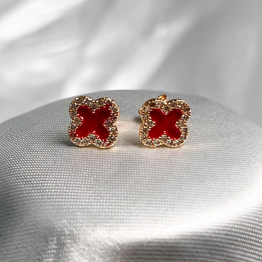 TOPO VANCLEFF ROJO MICROCIRCON RODIO