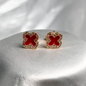 TOPO VANCLEFF ROJO MICROCIRCON RODIO